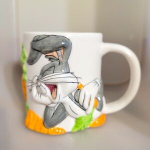 Vintage 1998 Bugs Bunny Looney Tunes 3D Coffee Cup Mug Warner Bros. Ceramic
